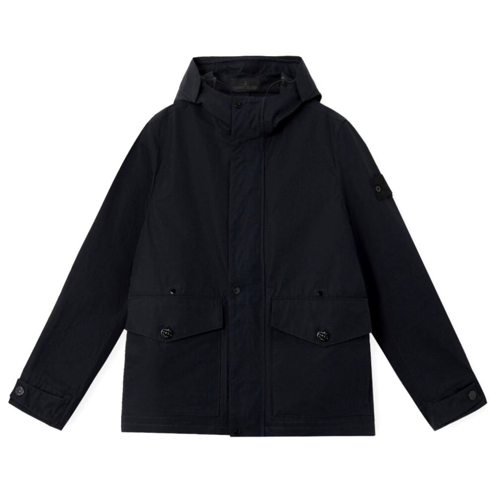 STONE ISLAND MEN'S BLACK GHOST PIECE TANK SHIELD HOODED SIZE M JACKET CERTILOGO